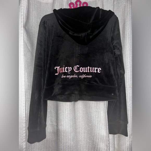 Juicy Couture black and pink velour tracksuit jacket - Picture 1 of 4